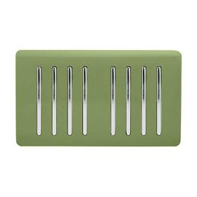 ART-SS88MG  8 Gang 2 Way 10 Amp Rocker Twin Plate Moss Green